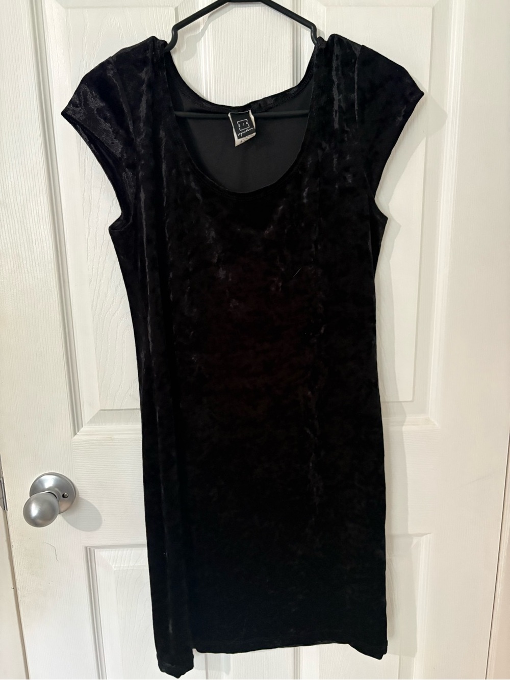 Black Velvet Cap Sleeve Dress